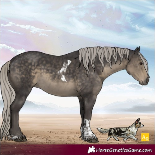Horse Color:Silver Smoky Black Mushroom Tobiano