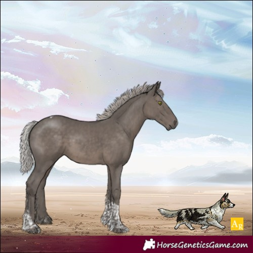 Horse Color:Silver Black Mushroom Tobiano