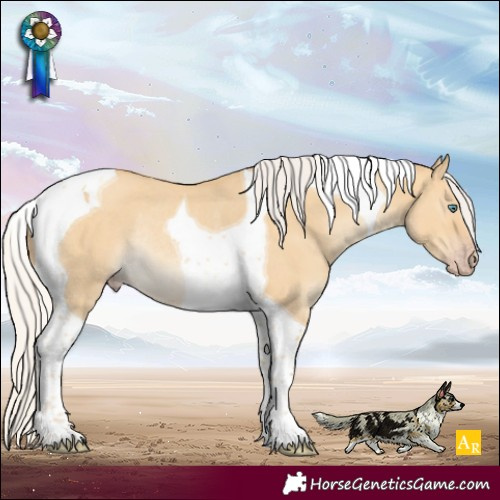 Horse Color:Silver Classic Cream Champagne Dun Tobiano Rabicano