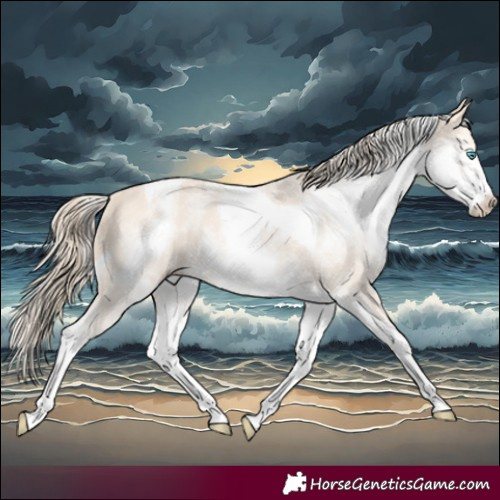 Horse Color:White Spotted Perlino Tobiano