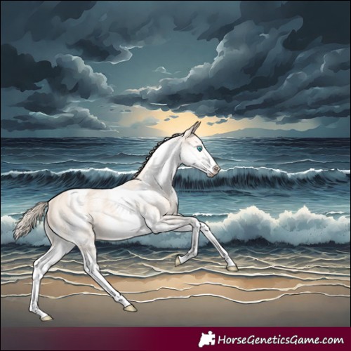 Horse Color:White Spotted Perlino Tobiano