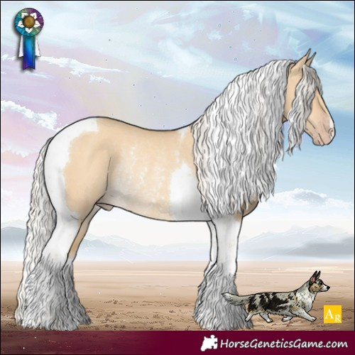 Horse Color:Silver Classic Cream Champagne Dun Tobiano Rabicano 