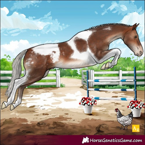 Horse Color:Silver Brown Tobiano Snowcap