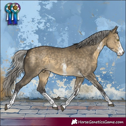 Horse Color:White Spotted Silver Buckskin Dun Mushroom