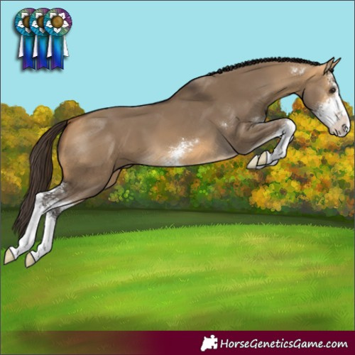 Horse Color:Buckskin Dun Sabino 