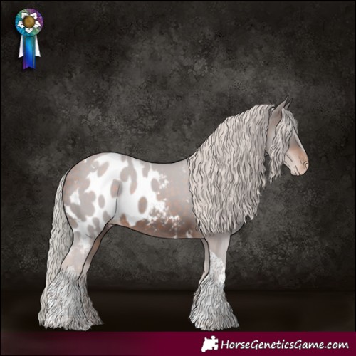 Horse Color:White Spotted Silver Brown Tobiano Skewed LP Spotted