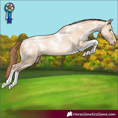 Horse Color:White Spotted Classic Champagne Pearl Dun Tobiano Rabicano 