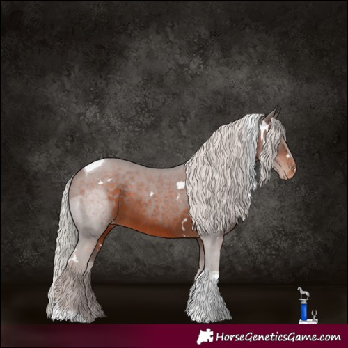 Horse Color:White Spotted Silver Brown Tobiano Skewed LP Spotted 