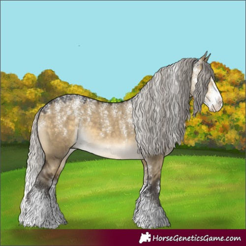 Horse Color:Powder White Silver Buckskin Dun Sabino 