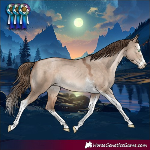 Horse Color:Brown Pearl Dun Mushroom Splash Tobiano