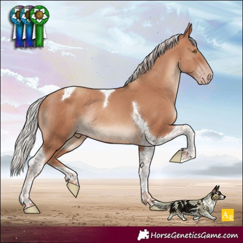 Horse Color:Silver Classic Champagne Tobiano Rabicano