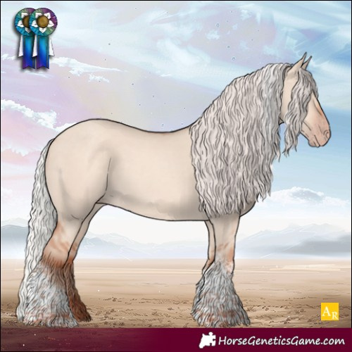 Horse Color:Silver Classic Champagne Dun Tobiano Rabicano