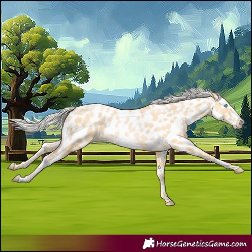 Horse Color:Silver Buckskin Pearl Frame Near Leopard Rabicano