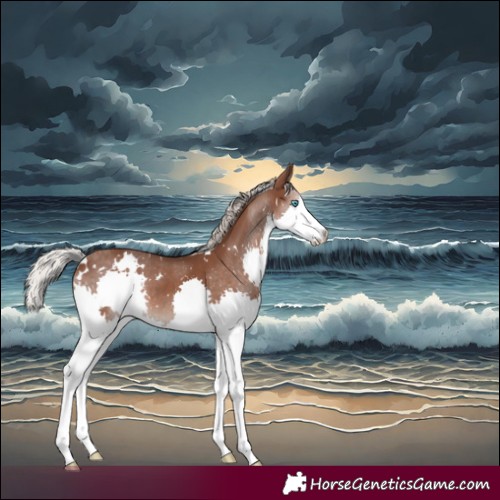 Horse Color:White Spotted Silver Black Splash