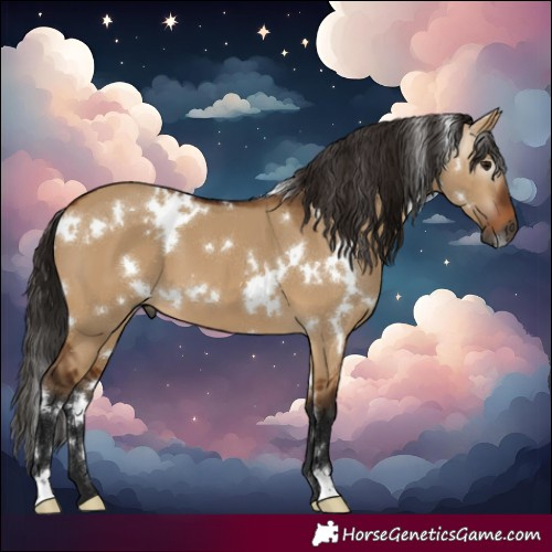 Horse Color:Gray White Spotted Bay Dun 