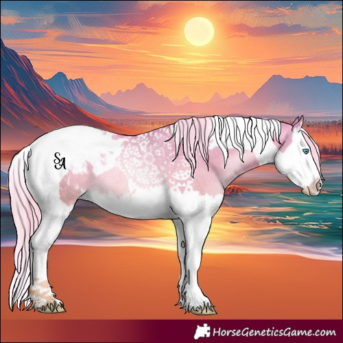 Horse Color:Chocolate Palomino Pearl Dun Splash Tobiano Blanket Rabicano 