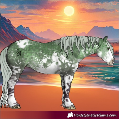 Horse Color:White Spotted Silver Smoky Grullo Sabino Splash Varnish