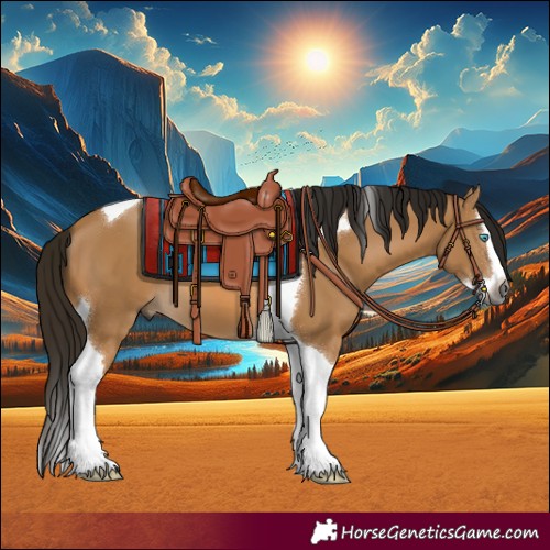 Horse Color:Gray Buckskin Splash Tobiano 