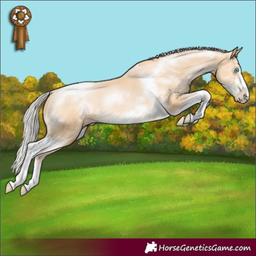 Horse Color:Silver Buckskin Pearl Tobiano Frame 