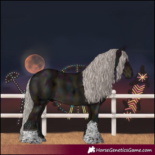 Horse Color:Midnight Silver Black Ice Tobiano 