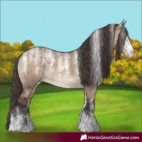 Horse Color:Powder White Brown Dun Sabino Varnish Brindle 