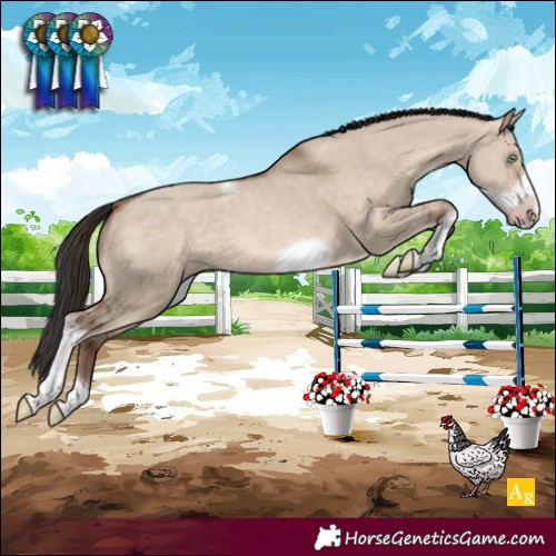 Horse Color:Sable Champagne Dun Sabino Tobiano Frame 