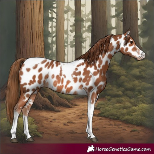 Horse Color:Chestnut Tobiano Near Leopard Rabicano 