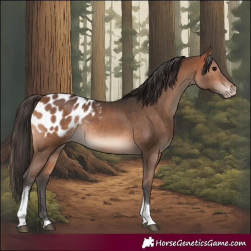 Horse Color:Bay Tobiano Blanket Rabicano 