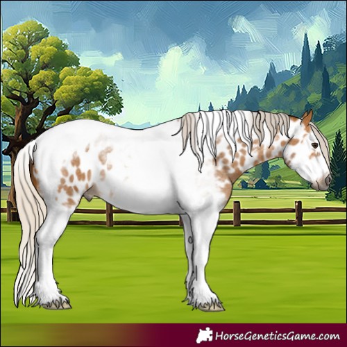 Horse Color:Gray Silver Buckskin Roan Splash Tobiano Frame Near Leopard 