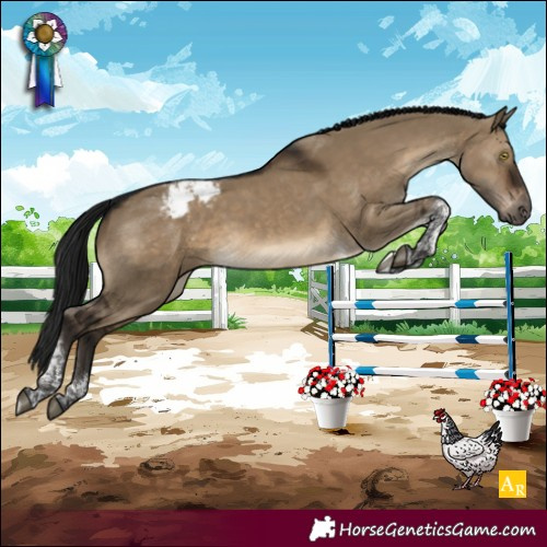 Horse Color:Gray Brown Dun Tobiano Varnish 