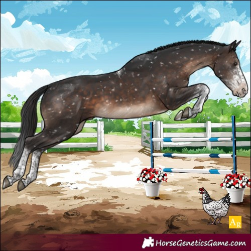 Horse Color:White Spotted Brown Tobiano Snowflake Varnish 