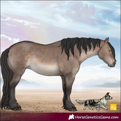 Horse Color:White Spotted Brown Dun Mushroom 