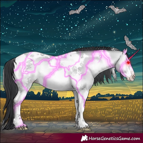 Horse Color:Amber Champagne Chinchilla Onyx Tobiano Frame