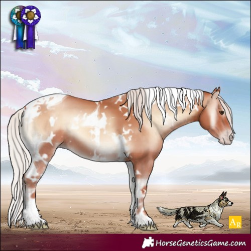 Horse Color:White Spotted Silver Sable Champagne Onyx Tobiano 