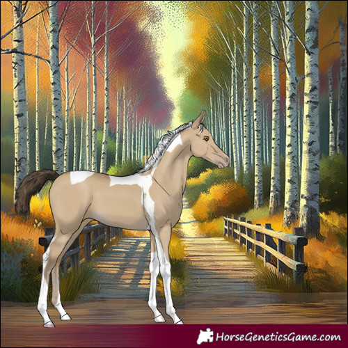 Horse Color:Classic Cream Champagne Dun Tobiano