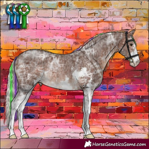 Horse Color:Painted Silver Brown Ice Sabino Rabicano