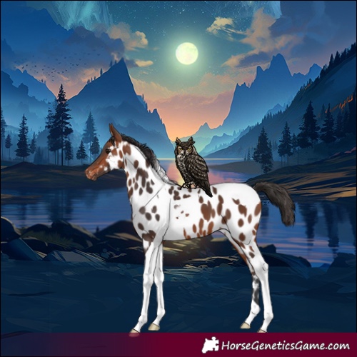 Horse Color:Bay Tobiano Near Leopard 
