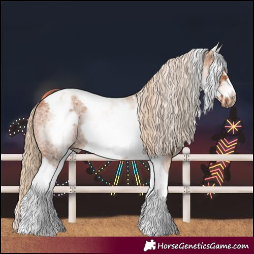 Horse Color:White Spotted Chestnut Tobiano Frame