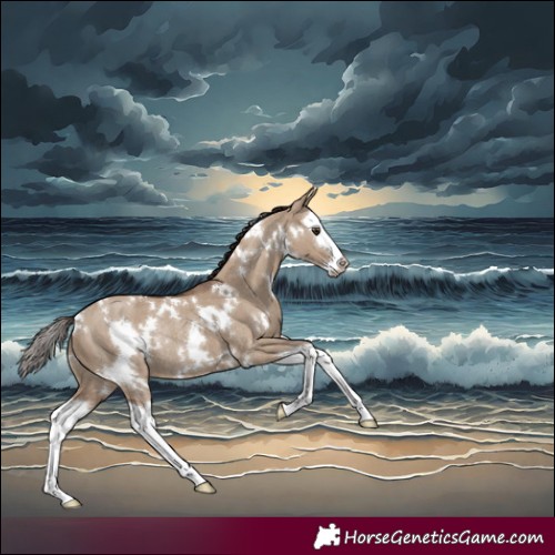 Horse Color:White Spotted Liver Red Dun Splash Rabicano