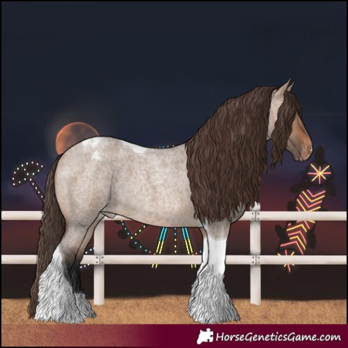Horse Color:Brown Roan Dun Tobiano Varnish Rabicano 