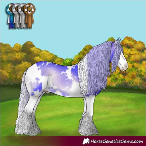Horse Color:Watercolor White Spotted Silver Brown Chinchilla Onyx Splash