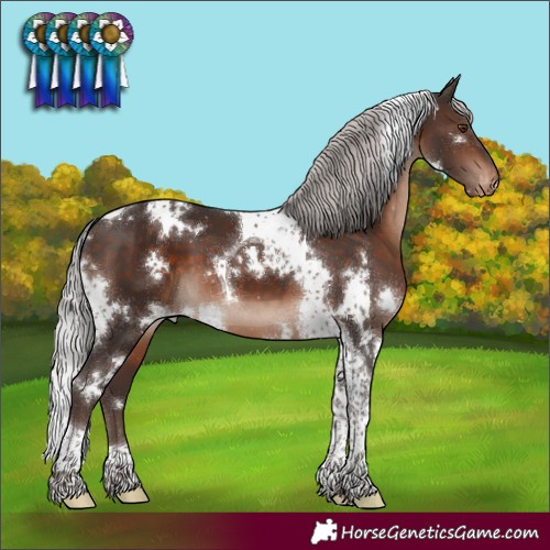 Horse Color:White Spotted Silver Brown Mushroom Tobiano Varnish