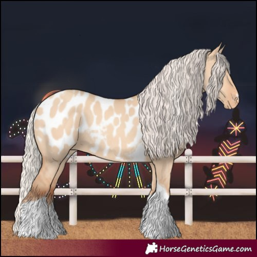 Horse Color:Silver Amber Champagne Dun Tobiano Blanket
