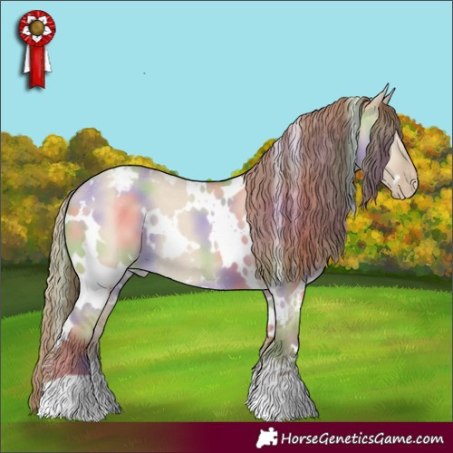 Horse Color:Nacre White Spotted Classic Cream Champagne Dun Varnish