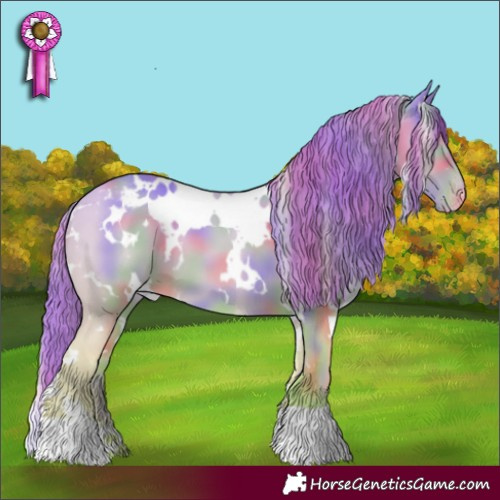 Horse Color:Nacre White Spotted Smoky Creme Dun Varnish 