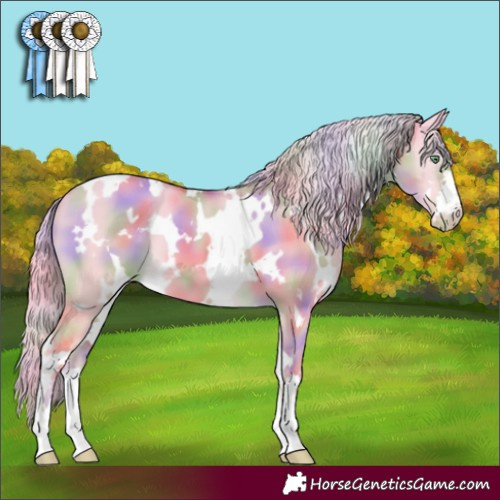 Horse Color:Nacre White Spotted Gold Cream Champagne Dun Varnish
