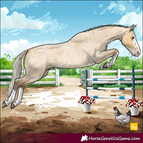 Horse Color:Silver Buckskin Roan Dun Splash Varnish