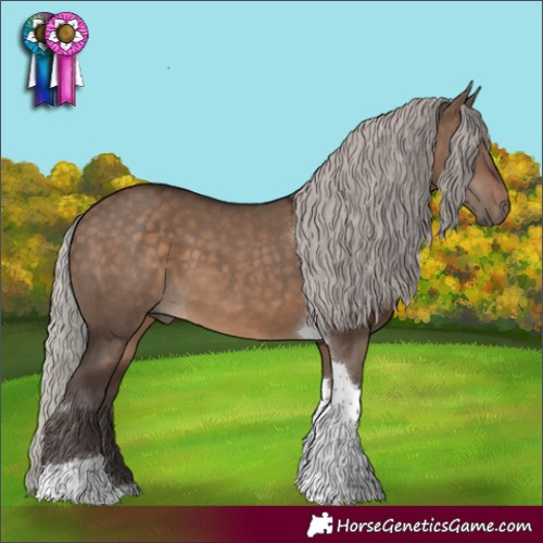 Horse Color:White Spotted Silver Brown Dun Tobiano
