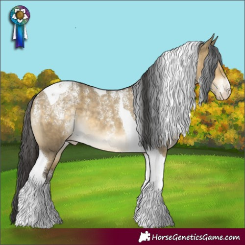 Horse Color:Powder White Buckskin Dun Tobiano Varnish Rabicano