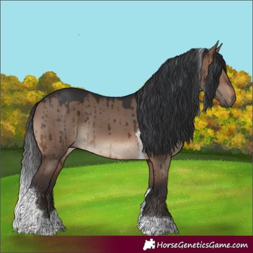 Horse Color:Brown Dun Tobiano Brindle